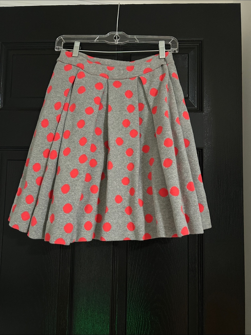 Marc Jacobs Gray Circle Skirt with Coral Polka Dots